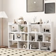 thumbnail image 4 of Patiojoy 2pcs 7 Cubes Open-back Bookshelf Home Storage Display Shelf Horizontal Bookcase Free-standing Unit with Anti-Toppling for Living Room White, 4 of 9