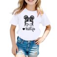 thumbnail image 1 of Chemises pour Bébé Fille Grandes Tailles Enfants Filles Imprimé Graphique Mignon Col Rond Manches Courtes T-Shirt Décontracté d'Été, 1 of 4