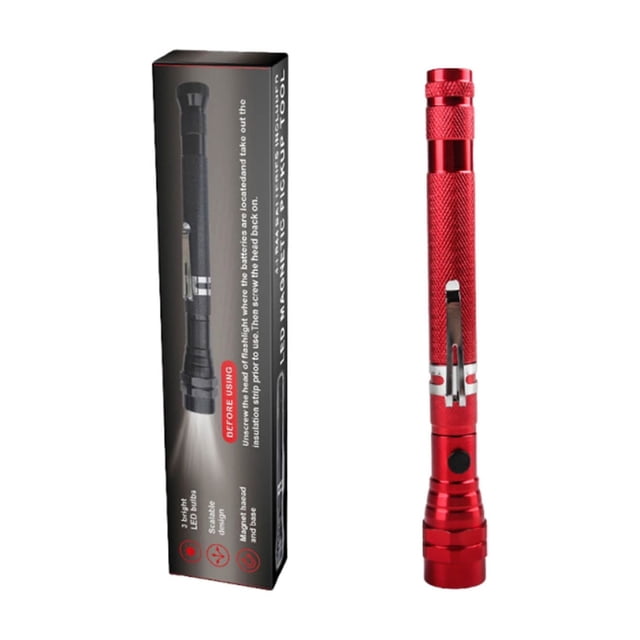 Magnetic Pickup Tool with Light, Telescoping LED Magnetic Tool, 360° Flexible Pickup for Car, Household, and Small Item Retrieval, Extendable Magnetic Pickup Stick with Flashlight, $BS$3