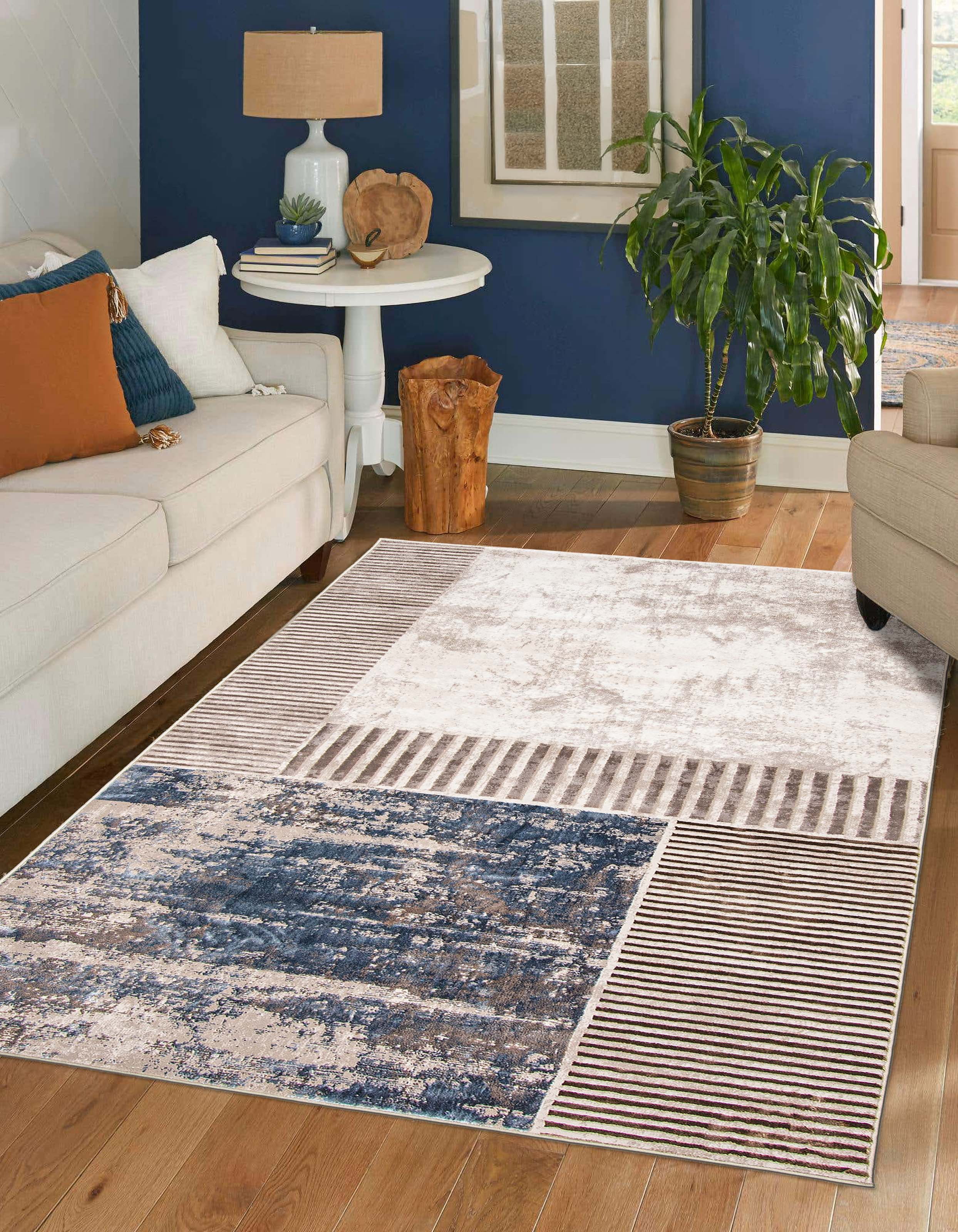 ECARPET Monica Tapis Contemporain / Moderne pour Salon, Chambre, Salle A Manger, Entrée, Couloir et Plus Encore.