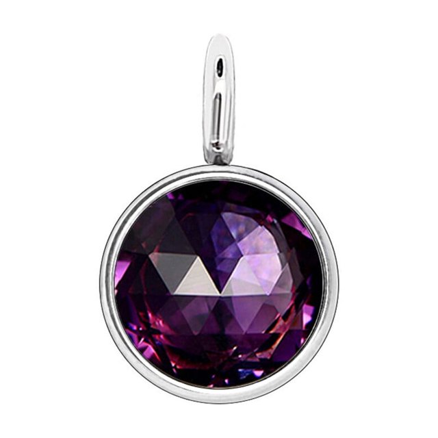 Birthstone Rhinestone Crystal Stainless Steel Silver Jewelry Making Crystal DIY DIY Accessories Decorations Pendants for Birthday deep purple