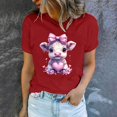 thumbnail image 4 of Meichang T-Shirts Graphiques pour Femmes, T-Shirts de la Saint-Valentin, Imprimé Amour Doux, Manches Courtes, Col Rond, Chandail Ample, Hauts de Vacances Décontractés, 4 of 5