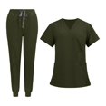 thumbnail image 2 of TISHITA Nursing Uniform Scrub Set Nurse Top and Pants V Neckline Clothes Work Suits XXL, 2 of 8