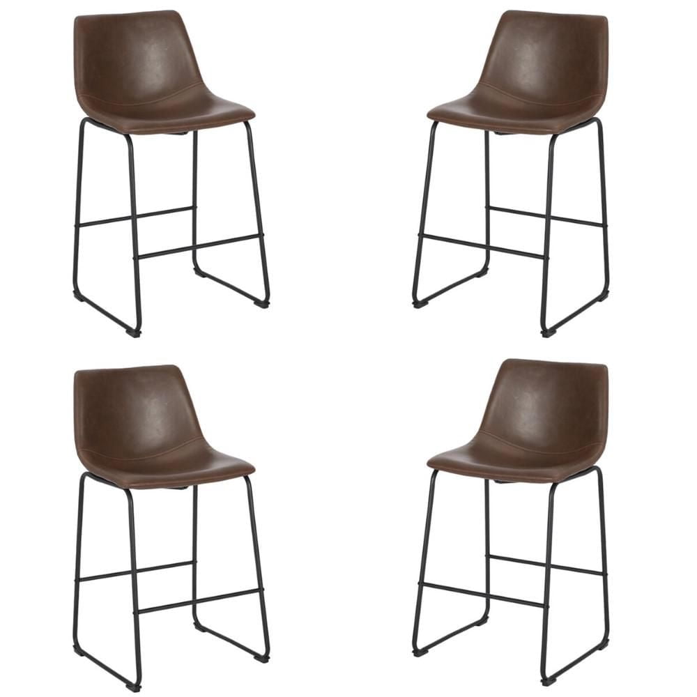 TABOURET LANDON en Marron ENSEMBLE DE 4