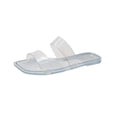 thumbnail image 1 of Summer Women Fish Mouth Transparent Flat Bottom Square Head Womens Sandals, 1 of 9