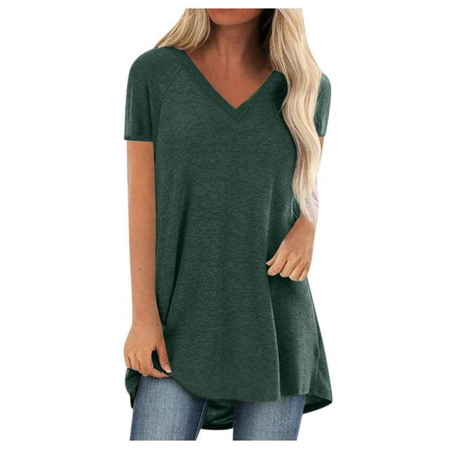 T-Shirt à Manches Courtes Printemps Été pour Femme pour Leggings à Col en V