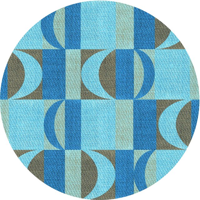 Ahgly Company Tapis Rond Lavable en Machine Intérieur Transitionnel Bleu Glacier, 3 Pieds Rond