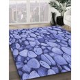 thumbnail image 3 of Ahgly Company Tapis d'Intérieur Lavable en Machine Carré Bleu Denim, 8 Pieds Carré, 3 of 7