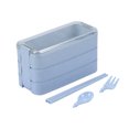 thumbnail image 2 of Yhmxh Kitchen Gadgets Kitchen Essentials Stackable Bento Box,Lunch Box Kit With Spoon & Fork,3-In-1 Compartment Whea-t Straw Meal Prep Containers,Leakproof Stackable Bento Lunch Box Meal, 2 of 9