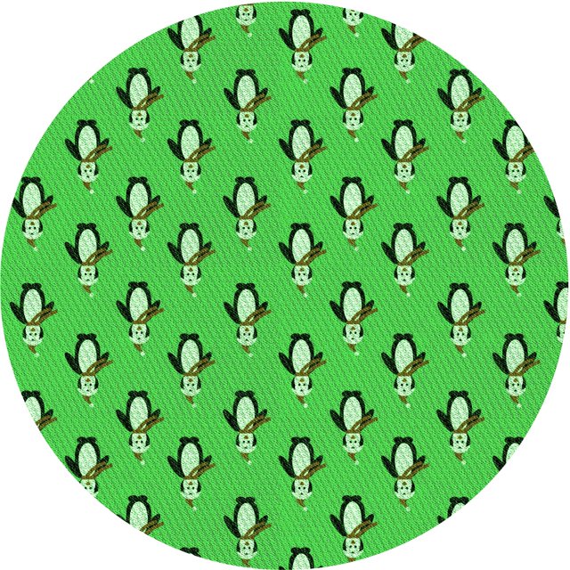 Ahgly Company Machine Washable Indoor Round Transitional Neon Green Area Rugs, 8' Round