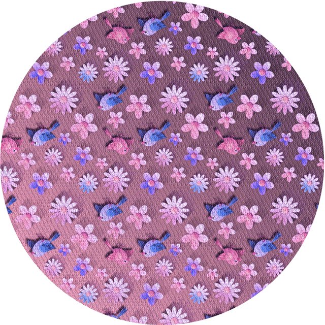 Ahgly Company Machine Washable Indoor Square Transitional Pink Plum Purple Area Rugs, 3' Square