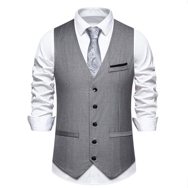 EGNMCR Débardeurs Homme Homme Uni Mode Rétro avec Poches Bouton Col en V Débardeurs Hauts Blouse