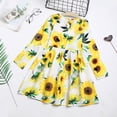 thumbnail image 4 of 2025 Robe Droite à Fleurs pour Tout-Petit s Tournesols Manches Longues Plage s Robe Lapin Princesse, 4 of 9