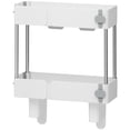 thumbnail image 2 of Uuiauoio Non-Perforated Over-The-Toilet Storage Rack Plastic Material Multi-Layer Shelves with Raised Guardrails Waterproof Easy Install No Drilling Adhesive Mount Bathroom Organization Space Saving, 2 of 7