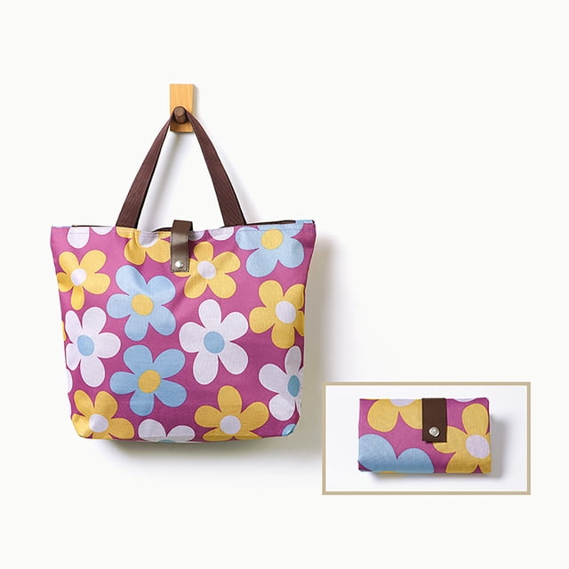 Sac de Magasinage Pliable Réutilisable / Fourre-Tout d'Épicerie Portable / Grande Capacité 10 kg / Polyester 600D / Rangement Compact / Sac de Magasinage Écoresponsable pour l'Épicerie, le Marché et les Voyages