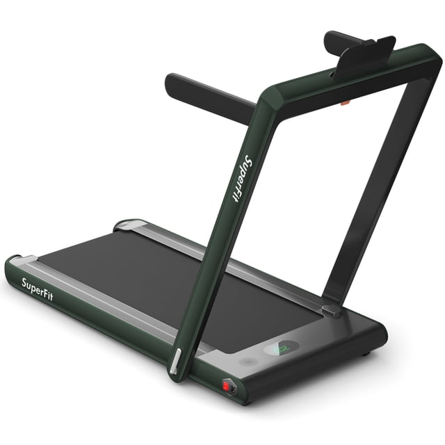 Patiojoy Tapis Roulant Pliant 2 en 1 Machine de Course Électrique avec Application Bluetooth Haut-Parleur Télécommande Vert