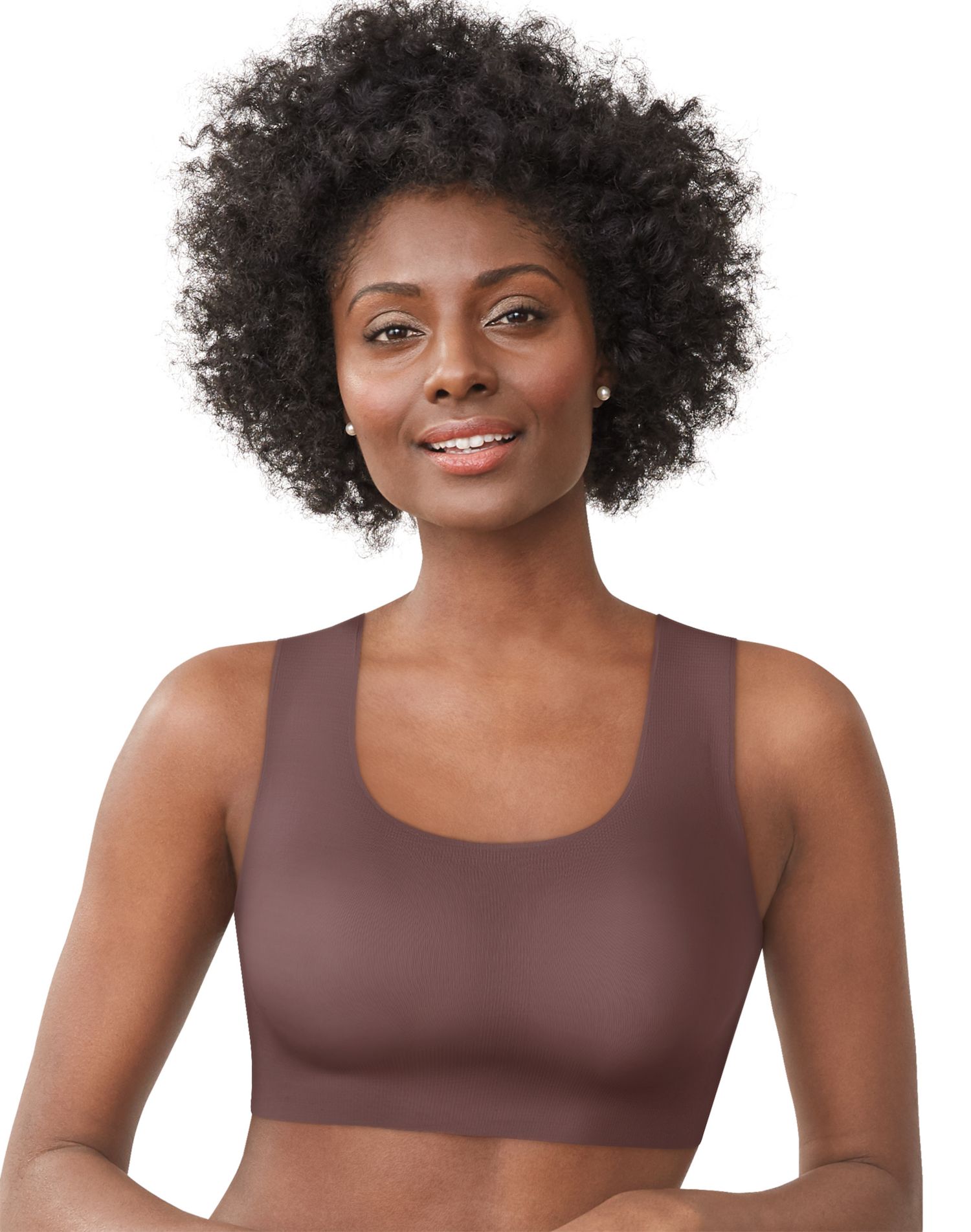 Bali Womens Comfort Revolution EasyLite Seamless Wirefree Bra, L, Sparrow Brown