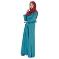 thumbnail image 3 of Bimba Islamic Clothes For Women Long Prayer Robe Maxi W/ Printed Hijab Rayon Abaya Front Button Muslim Dress, 3 of 7