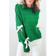 thumbnail image 1 of FOLUNSI Vibrant Green Sweater w/ Bow-Knot - Chic, Cozy & Flirty, 1 of 8