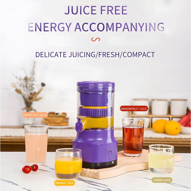 Juicer Electric Citrus Juicer USB Rechargeable High Juice Yield Automatic Cordless Orange Juicer Squeezer One Touch Operation Portable Juicer for Orange / Lemon / Grapefruit