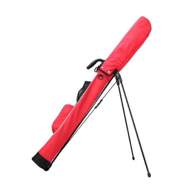 Sac de Golf Étanche et Antipoussière Bag Club Pitch and Putt avec Support en Rouge, Fabriqué en Matériau nylon durable. Présente une Conception Légère à 1,025 kg, une Poignée portable et un Support Robuste pour Plus de Commodité. Tient jusqu'à 9 Bâtons et Comprend des Compartiments pour Balles, Gants et Accessoires. Convient aux Sacs de Voiturettes de Golf. Dimensions Sont 40x29x92 cm.