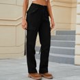 thumbnail image 4 of YTDSCS Cargo Pants for Womens Washed Jeans Cargopants Spring Fall Women's Elastic Waist Sweatpants S-2XL, 4 of 7