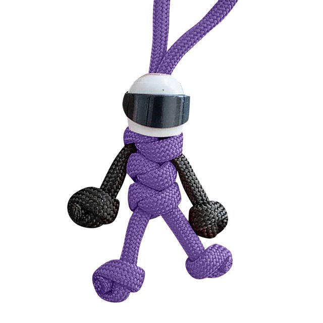 Kcodviy Motorcyclist Minifigure Hanging Chain Zip Case Umbrella Rope Weaving Keychain Womens Wallet Personality Motorcycle Key Accessories