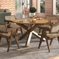 thumbnail image 4 of Costway 47" Round Dining Table with Solid Acacia Wood Legs for 4-6 Person for Kitchen, 4 of 10