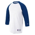 thumbnail image 1 of Champion T-Shirt de Baseball Raglan pour Homme, P, Blanc/marine, 1 of 2