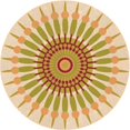 thumbnail image 1 of Ahgly Tapis Rond Lavable en Machine Intérieur Transitionnel Kaki Or, 4 Pieds Rond, 1 of 7