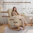 thumbnail image 3 of Twister.CK Modern Rocking Accent Chair, Upholstered Rocker Glider with Side Pocket, for Living Room, Bedroom, Nursing Room, Light Brown, 3 of 8