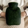 thumbnail image 3 of Graflsoa 2000ml Plush-Covered PVC Hot Water Bottle with Dual Handles for Warmth - Dark Green (Includes Inner Bag), 3 of 6