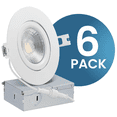 thumbnail image 1 of LED 4 Inch Gimbal Recessed Slim Pot Lights - Dimmable 9W, 850LM, Damp Rate, 5CCT (2700K/3000K/4000K/5000K/6000K) Color Switchable, 6-Pack, 1 of 7