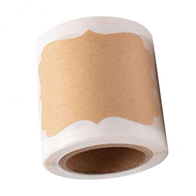 jifeng 2x300pcs Blank Kraft Paper Self- Label Seals Sticker for Hand Crafts , Brown, 4 Pcs