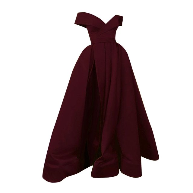 Robes de Bal Longues Fendues en Satin de Soirée avec Poches