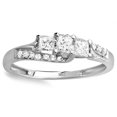 thumbnail image 1 of 1/2ct Princess Cut Diamond 3 Stone Engagement Ring 10K White Gold, 1 of 2