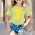 thumbnail image 2 of TZEWGL Cute Shirt For Kid Letter Printed Short Sleeve Print Crewneck Top For Newborns size 7-8T, 2 of 4