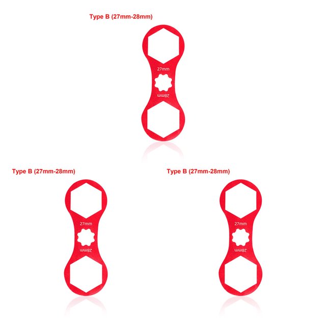 ZLight Clé de Fourche avant de Vélo en Alliage d'Aluminium Outil de Réparation Réparation Retrait Clé Destinée à SUNTOUR XCM/XCR/XCT/RST B Rouge (27mm-28mm) 3Ensemble