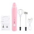 thumbnail image 1 of Mousseur à lait électrique, batteur à oeufs de mélangeur de lait de café électrique rechargeable à 3 vitesses MAGT USB pour une utilisation en cuisine(Rose), 1 of 13