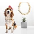 thumbnail image 3 of Dog Gold Choker,Plastic Fashionable Shiny Dog Dog Choker Dog Collar World-Class Design, 3 of 9