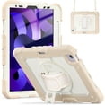 thumbnail image 2 of XYX For iPad Air 5th/4th Generation 10.9 inch 2022/2020 Case, 360 Rotating Shockproof Cover with Stand, Screen Protector, Shoulder Strap, Cream Rose Gold, 2 of 7
