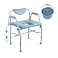 thumbnail image 1 of VEVOR Chaise-Coffre, Commode de Chevet avec Accoudoirs Rabattables et Dossier Détachable, Hauteur Réglable à 5 Niveaux, Seau Amovible de 7 L, Facile à Assembler, Capacité de 1000 Lb, Toilette Portable pour Adultes et Aînés, 1 of 9
