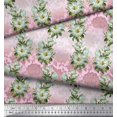 thumbnail image 2 of Soimoi Rayon Fabric Leaves & Magnolia Floral Decor Fabric Printed Yard 56 Inch Wide, 2 of 3