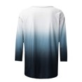 thumbnail image 5 of IROINID Offres Polyester Long Sleeve T-Shirt pour Women Confortable Col Rond Dégradé Sleeve Tops Chemisier, Marine, 5 of 5