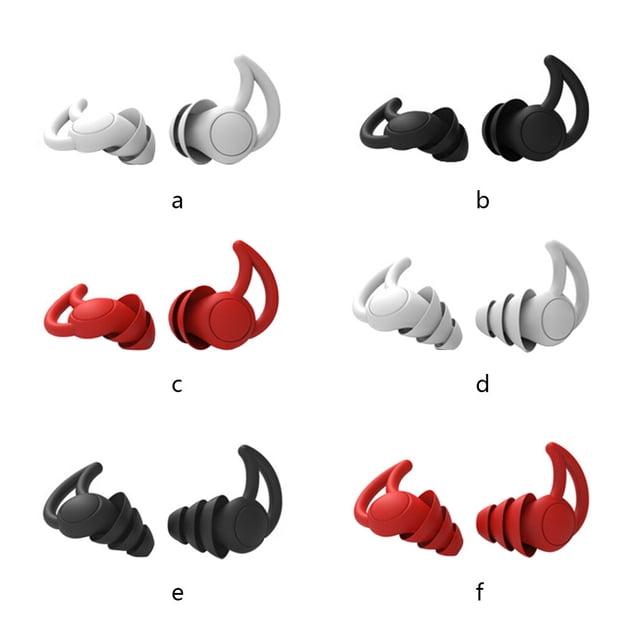 Bouchons d'Oreilles en Silicone Réduction de Bruit Réutilisables; pour Bureau Maison, Gris, 3 Couches