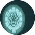 thumbnail image 1 of Ahgly Company Machine Washable Indoor Round Transitional Deep Teal Green Area Rugs, 4' Round, 1 of 7