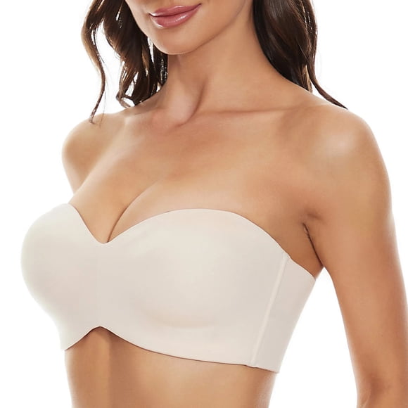 Baberdicy Tube Bra Women's Full Support Non Slip Bra Strapless Push up Plus Size Seamless Bra Convertible Bandeau Bra Strapless Bra