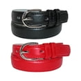 thumbnail image 1 of CTM® Kid's Basic Leather Dress Belt (Pack of 2 Colors), 1 of 3