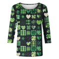 thumbnail image 5 of Mceream Manches 3/4 St Patricks Day Shirt Hauts pour Femmes Printemps Col Rond T-Shirts Décontractés Blouses à Imprimé Floral T-Shirts Graphiques Tenues d'Été Hauts Bohèmes Grande Taille Chemises à Imprimé Shamrock TTTTG, 5 of 5