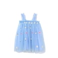 thumbnail image 2 of JDQJBZ Robe Sans Manches pour Filles, Tutu en Maille à Fleurs Brodées, Tenue de Fête pour 1 à 7 Ans, 2 of 5